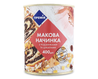 Начинка макова з цукатами та родзинками «Премія»®, 400г (400г)