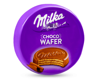 Вафлі Milka з начинкою з какао в молочному шоколаді, 30г (30г)