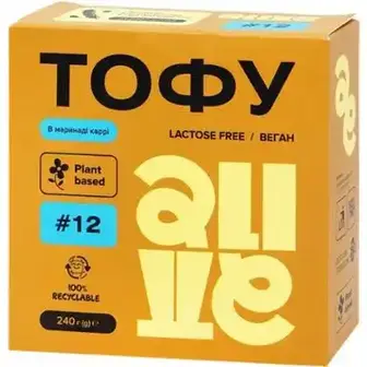 Продукт ТОФУ Alive Веган в соусі каррі пастеризований 240 г-Alive