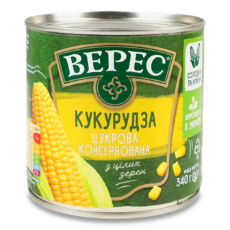 Кукурудза «Верес» цукрова, 340г