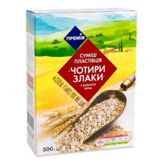Суміш пластівців «Премія»® «4 злаки» цільні зерна, 500г (500г)