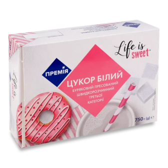 Цукор «Повна Чаша»® білий пресований швидкорозчинний (750г)