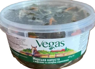 Капуста морська Vegas з морквою та селерою маринована 400 г (4823116808706)