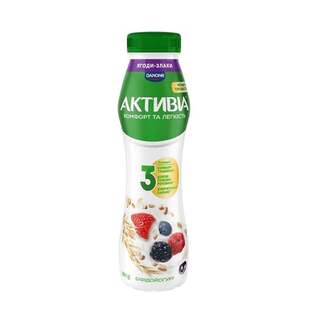 Біфідойогурт 260 г Активіа ягоди-злаки 1,2% п/бут 