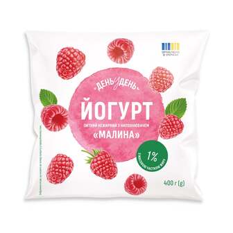 Йогурт 400 г День у День малина 1% п/ет (Г) 