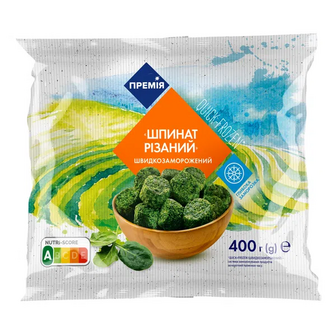 Шпинат «Премія»® різаний швидкозаморожений (400г)