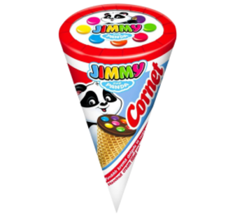 Ріжок Jimmy з крем, лісові горіхи, драже 25г