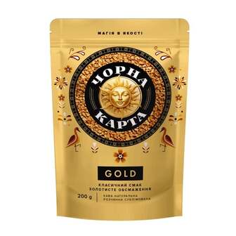 Кава 200 г Чорна Карта Gold розчинна м/уп 