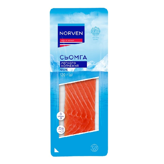Сьомга 130г Norven філе-шматок легкого копчення теромат 