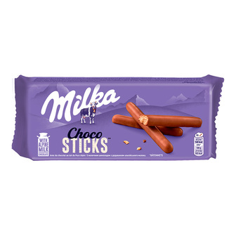 Печиво-палички "Milka Lila Sticks" вкрите молочним шоколадом 112г