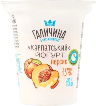 Йогурт Галичина Карпатський Персик 1.5% 115 г