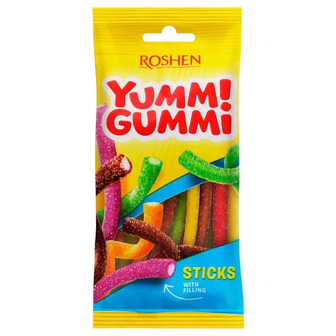 Цукерки Roshen Yummi Gummi Sour Sticks желейні 70 г (4823077636257)