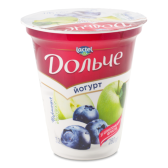 Йогурт чорниця-яблуко 2,5% ТМ Дольче, 280г