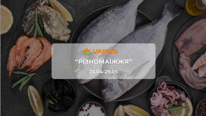 Акція "Різномаїжжя" від мережі магазинів Варус 23-29 квітня: знижки до -50% на продукти та напої