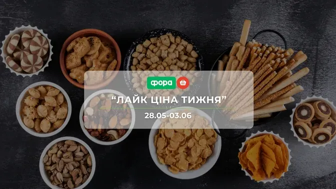Акція "Лайк Ціна тижня" від мережі магазинів Фора 28 травня - 3 червня: знижки до -56% на каву, сири та снеки
